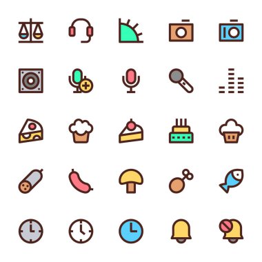 Kullanıcı arayüzü için doldurulmuş renk özeti simgeleri.