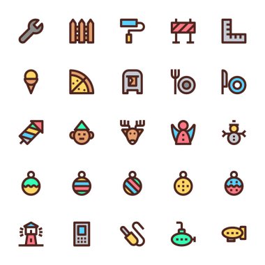 Kullanıcı arayüzü için doldurulmuş renk özeti simgeleri.