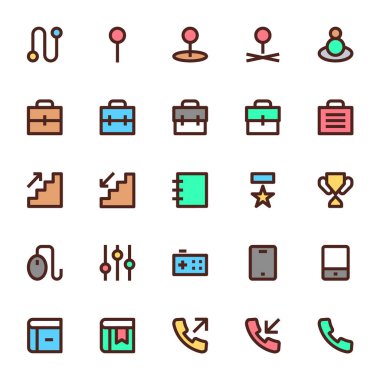 Kullanıcı arayüzü için doldurulmuş renk özeti simgeleri.