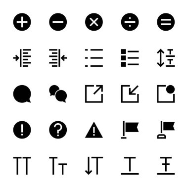 Kullanıcı arayüzü için simge simgeleri.