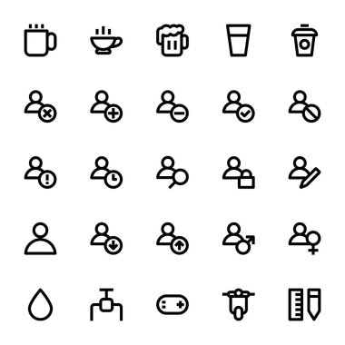 Kullanıcı arayüzü için özet simgeleri.