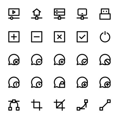 Kullanıcı arayüzü için özet simgeleri.