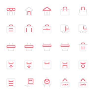 Kullanıcı arayüzü için iki renk taslak simgesi.