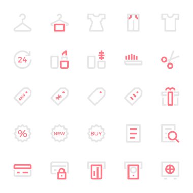 Kullanıcı arayüzü için iki renk taslak simgesi.