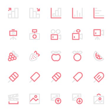 Kullanıcı arayüzü için iki renk taslak simgesi.