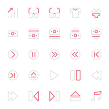 Kullanıcı arayüzü için iki renk taslak simgesi.