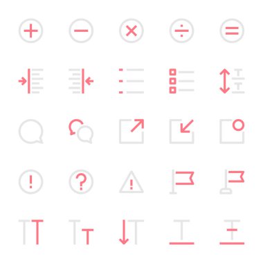 Kullanıcı arayüzü için iki renk taslak simgesi.