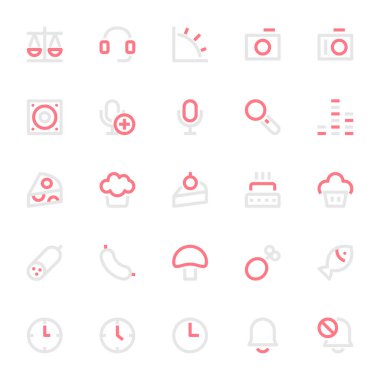 Kullanıcı arayüzü için iki renk taslak simgesi.