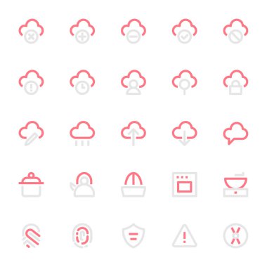 Kullanıcı arayüzü için iki renk taslak simgesi.