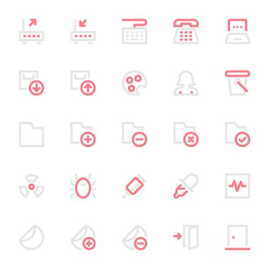 Kullanıcı arayüzü için iki renk taslak simgesi.