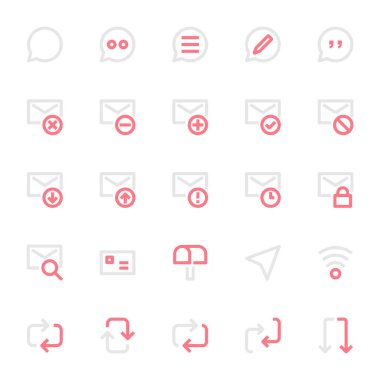 Kullanıcı arayüzü için iki renk taslak simgesi.