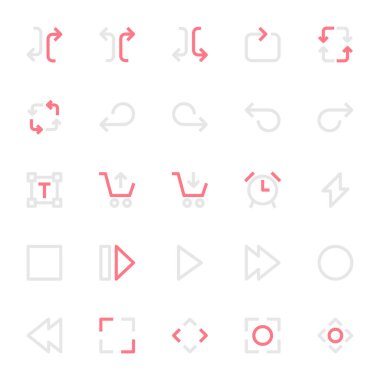 Kullanıcı arayüzü için iki renk taslak simgesi.