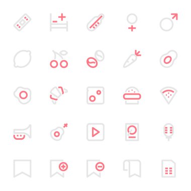 Kullanıcı arayüzü için iki renk taslak simgesi.