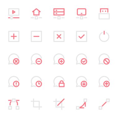 Kullanıcı arayüzü için iki renk taslak simgesi.