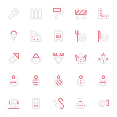 Kullanıcı arayüzü için iki renk taslak simgesi.