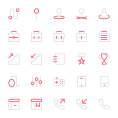 Kullanıcı arayüzü için iki renk taslak simgesi.