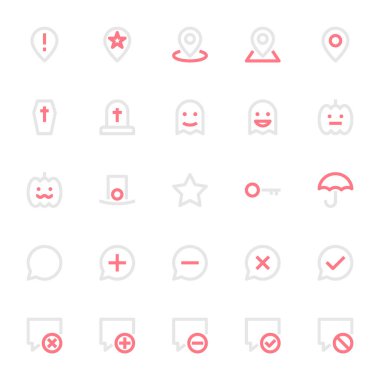 Kullanıcı arayüzü için iki renk taslak simgesi.