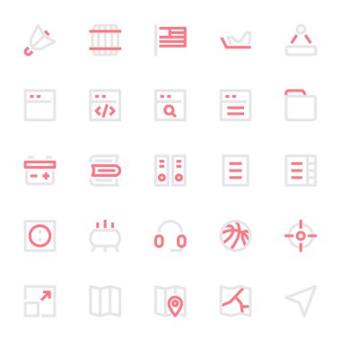 Kullanıcı arayüzü için iki renk taslak simgesi.