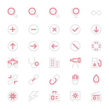 Kullanıcı arayüzü için iki renk taslak simgesi.