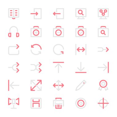 Kullanıcı arayüzü için iki renk taslak simgesi.