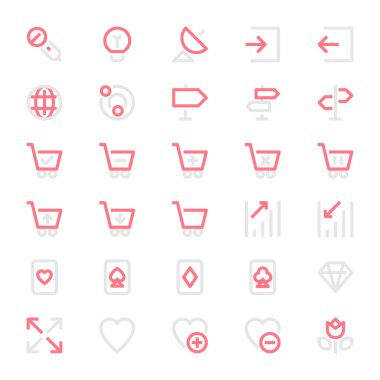 Kullanıcı arayüzü için iki renk taslak simgesi.