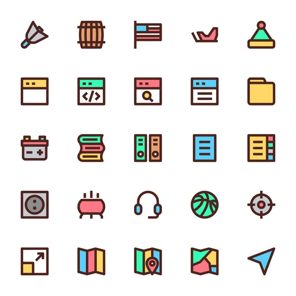 Заполненные Иконки Цветовой Гаммы Пользовательского Интерфейса — стоковый вектор