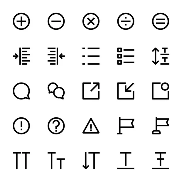 Icônes Contour Pour Interface Utilisateur — Image vectorielle