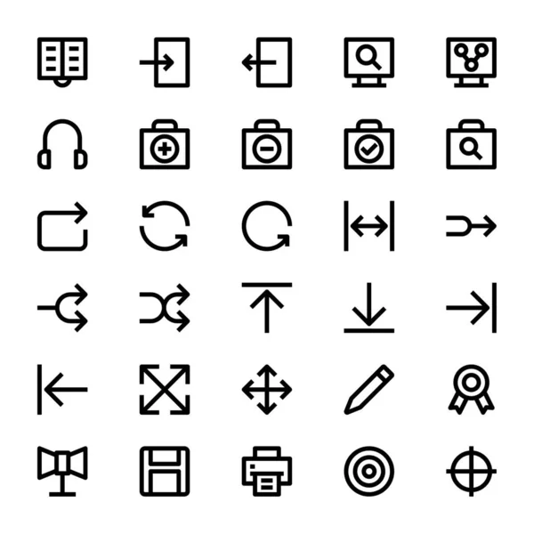 Käyttöliittymän Kuvakkeiden Ääriviivat — vektorikuva