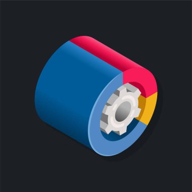 Pasta grafiği - Isometric 3D illüstrasyon.