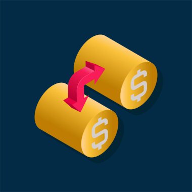 Değişim - Isometric 3d illüstrasyon.