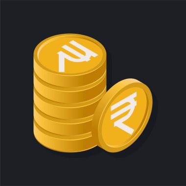 Rupi sikkeleri - Isometric 3d illüstrasyon.