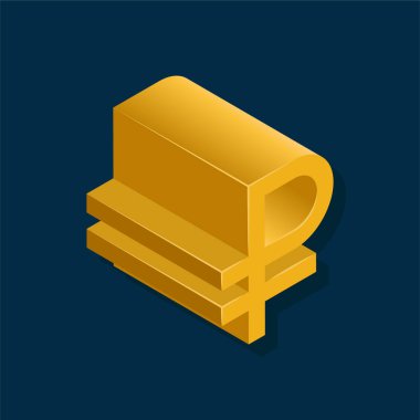 Ruble - Isometric 3d illüstrasyon.