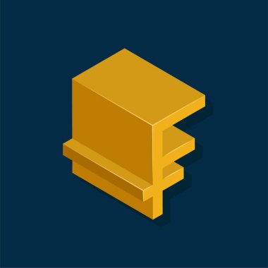 Franc - Isometric 3d illüstrasyon.