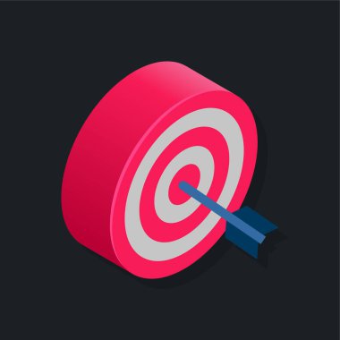 Dartboard - Isometric 3d illüstrasyon.