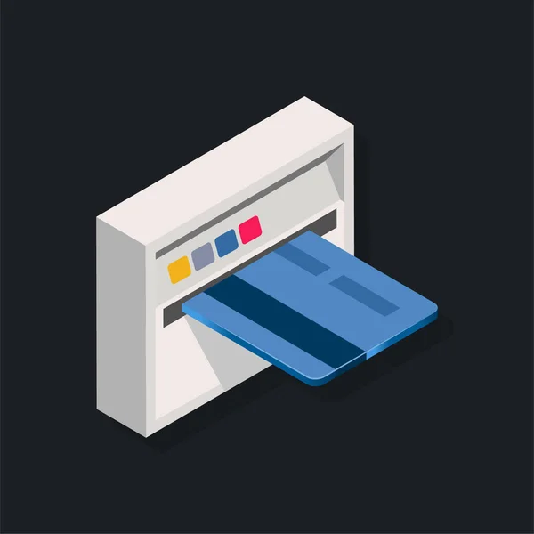 ATM Makinesi - Isometric 3d illüstrasyon.