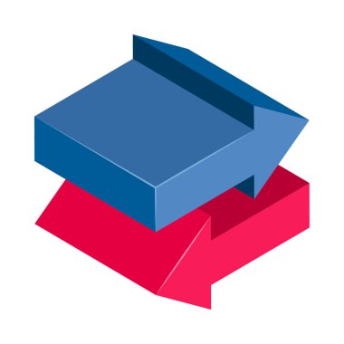 Aktarım oku - Isometric 3d illüstrasyon.