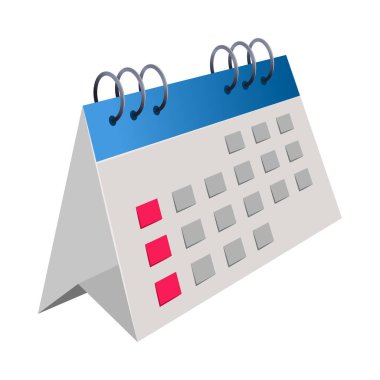 Takvim - Isometric 3D illüstrasyon.