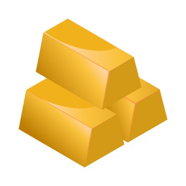 Altın - Isometric 3d illüstrasyon.