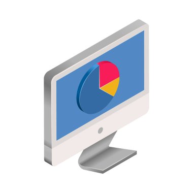Monitör - Isometric 3d illüstrasyon.
