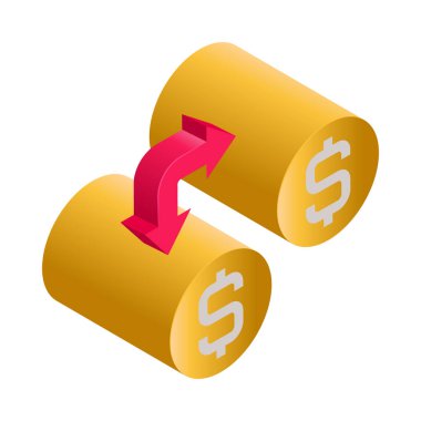 Değişim - Isometric 3d illüstrasyon.