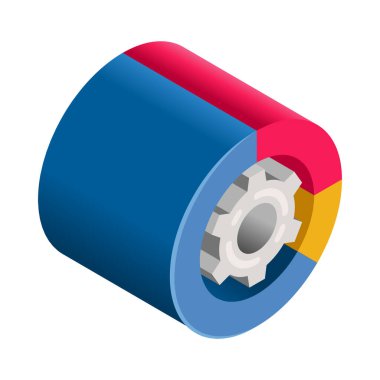 Pasta grafiği - Isometric 3D illüstrasyon.