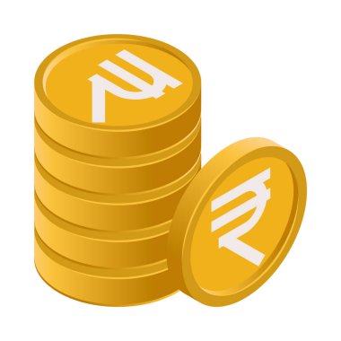 Rupi sikkeleri - Isometric 3d illüstrasyon.