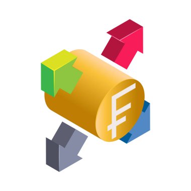 Para paylaşımı - Isometric 3d illüstrasyon.