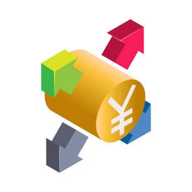 Para paylaşımı - Isometric 3d illüstrasyon.