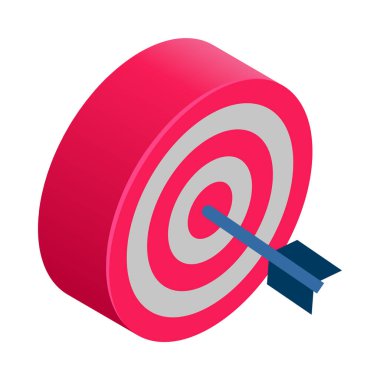 Dartboard - Isometric 3d illüstrasyon.