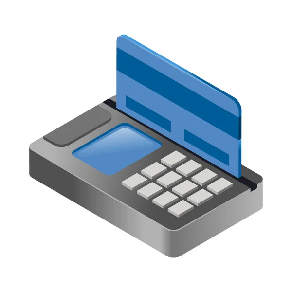 Geldautomaat Isometrische Illustratie — Stockvector