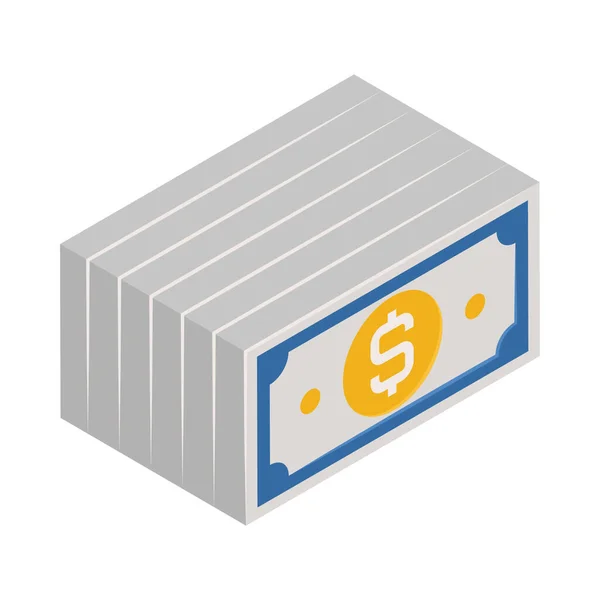 Banconote Illustrazione Isometrica — Vettoriale Stock
