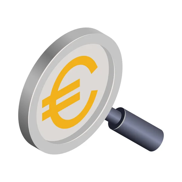 Suche Euro Isometrische Illustration — Stockvektor