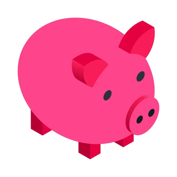 Piggy Bank Isometric Illustration — Stock Vector