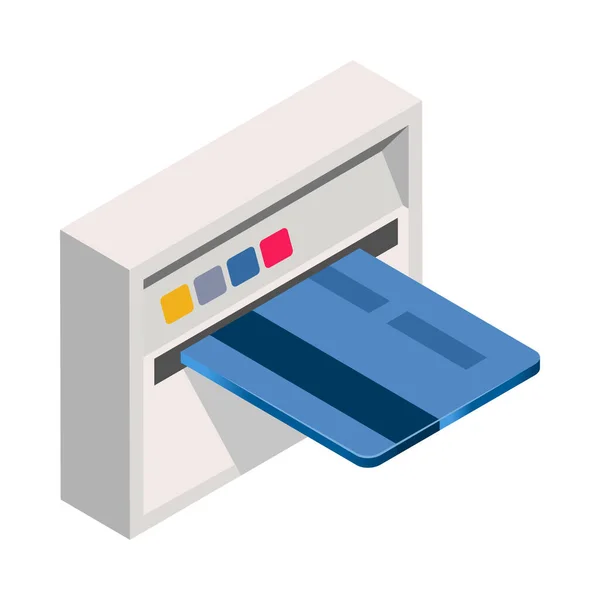 Geldautomaat Isometrische Illustratie — Stockvector